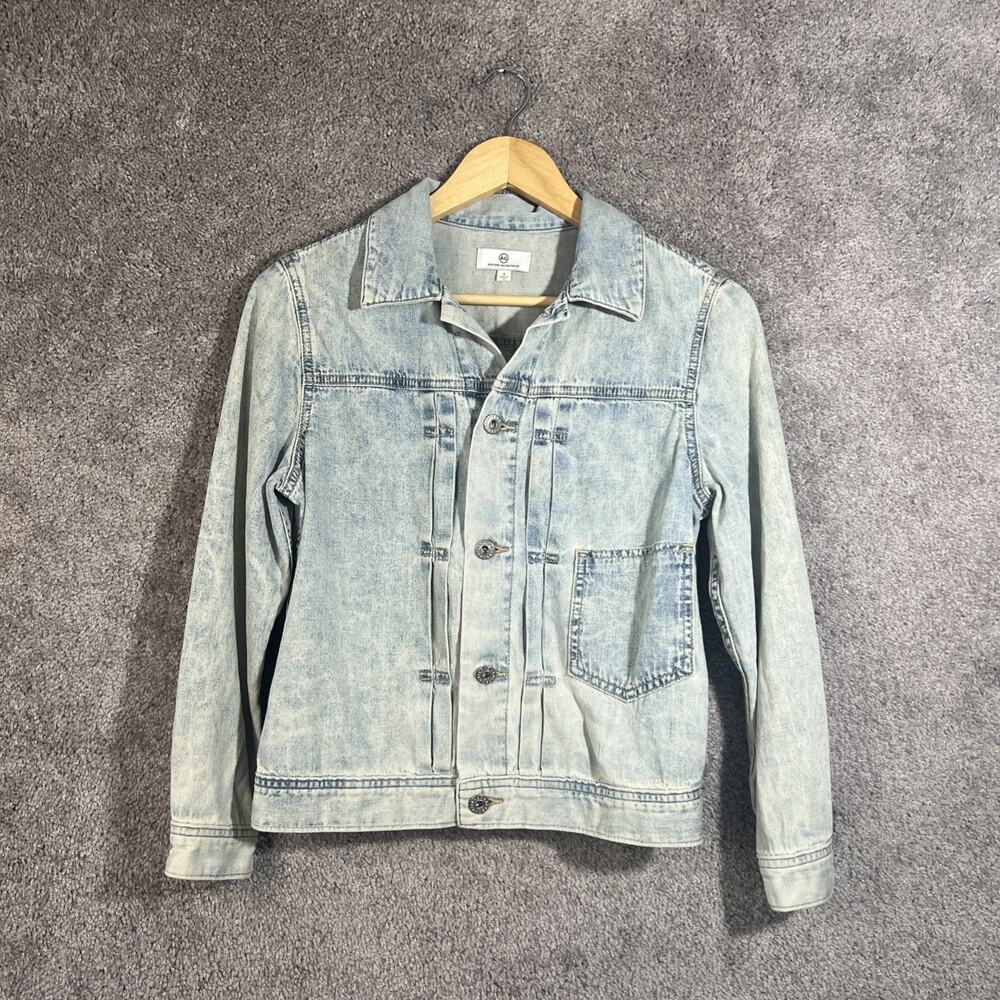 AG Adriano Goldschmied Womens Small Blue Acid Wash Lightweight Denim Jacket